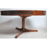 A mid century retro Robert Heritage for Archie Shine large drum shaped dining table. The round top