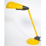 A good late 20th century anglepoise adjustable desk lamp / light in vivid yellow with terraced