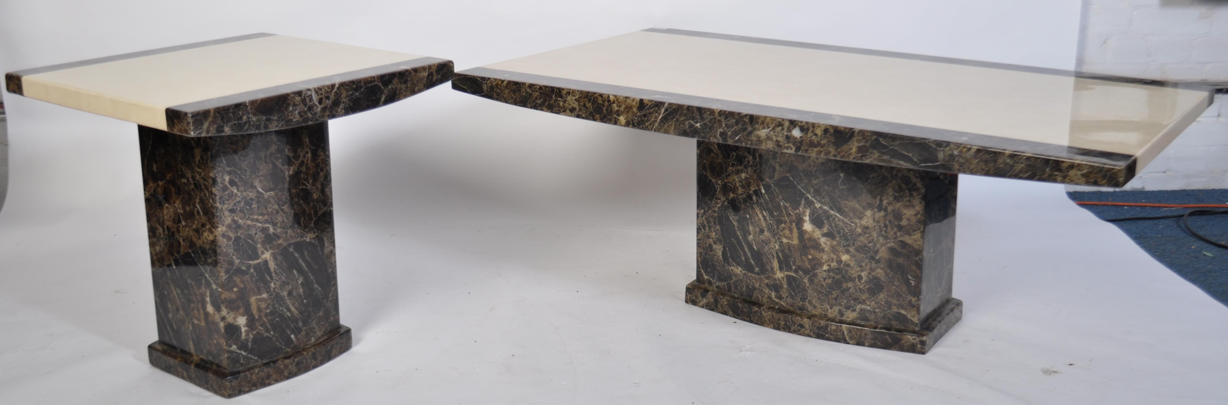 A Contemporary Marble Coffee Table And Side Table By Alfrank Designs Ltd The Marble Tables Each