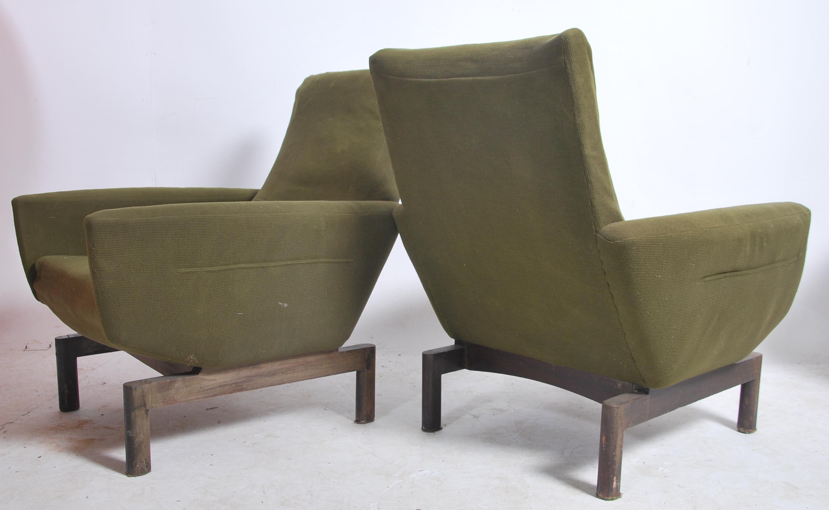 A stunning pair of mid century armchairs in the style of Pierre Guariche / Joseph Andre motte. The - Image 5 of 5