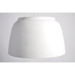 A retro 20th century Habitat Pendant shade of half sperical form in two tone colours with hanging