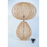 A 20th century abstract large ceiling lamp shade of conical form with bulbous centre having light