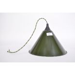 A re-wired vintage enamel ex RAF Military enamel metal factory style Industrial pendant shade with