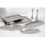 A good group of 20th century retro Danish and Italian stainless steel wares to include an Alessi