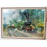 2x Terence Cuneo prints: ' Cathedrals Express ' - Terence Cuneo, 1969. Large framed and glazed print