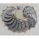 A vintage Italian souvenir bracelet of coin constr