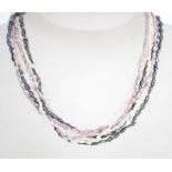 A group of three freshwater pearl necklaces one in