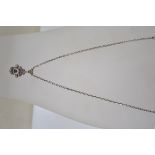 A silver micro mosaic ladies pendant and necklace