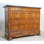 A 19th century French walnut  and black/grey veine