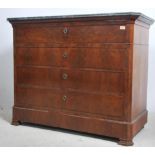 A 19th century French flame mahogany and black/gre