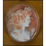 A fine quality 19th century relief carved shell Ca