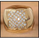 An 18ct gold and diamond pyramid ring by Bvalgari
