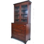 A 19th century Georgian mahogany inlaid secretaire