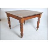 A Victorian country pine farmhouse dining table be