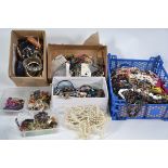 A large collection of vintage costume jewellery to