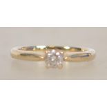 A 9ct gold and diamond ladies single stone solitai