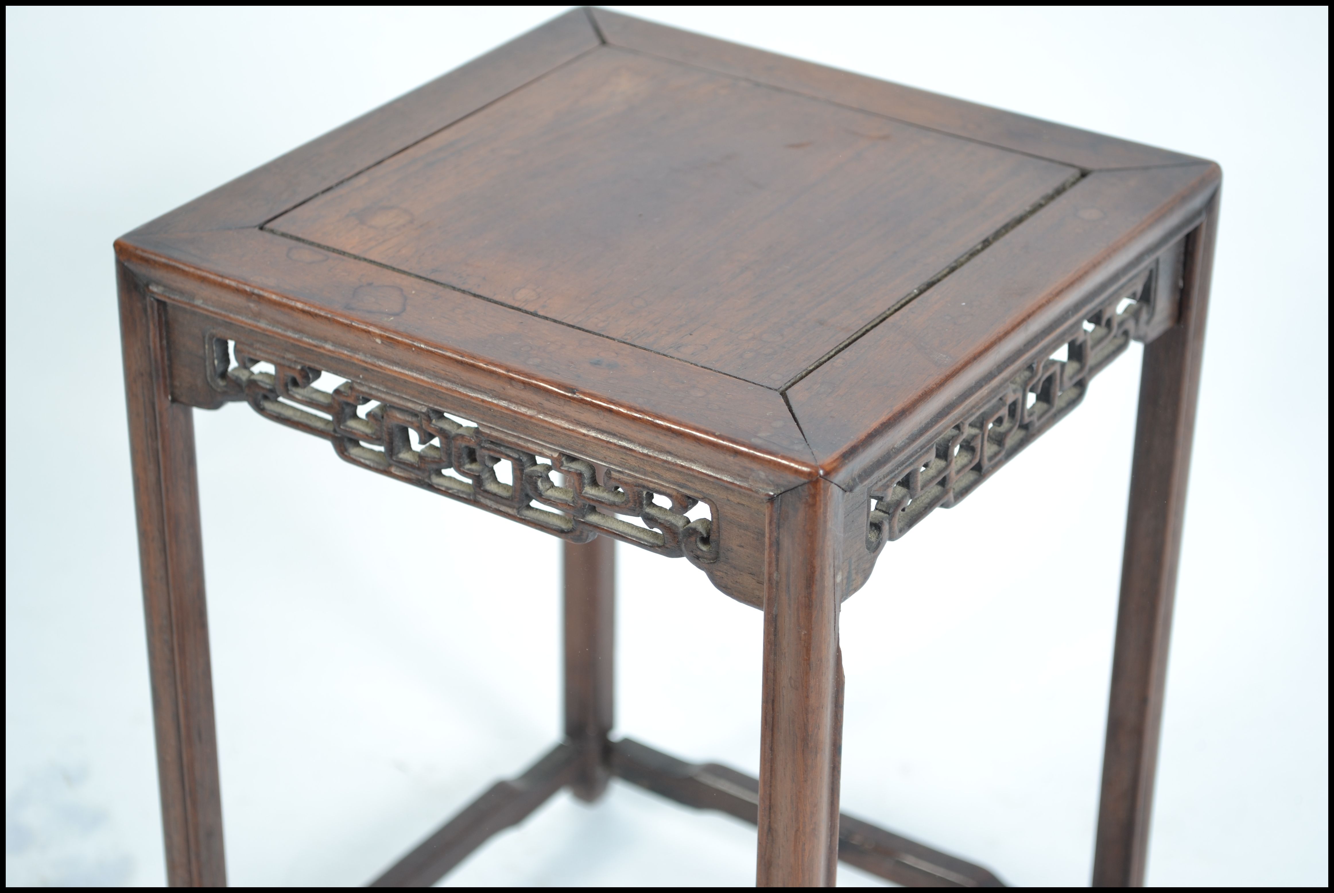 A 19th century Chinese Rosewood miniature table ha - Image 4 of 5