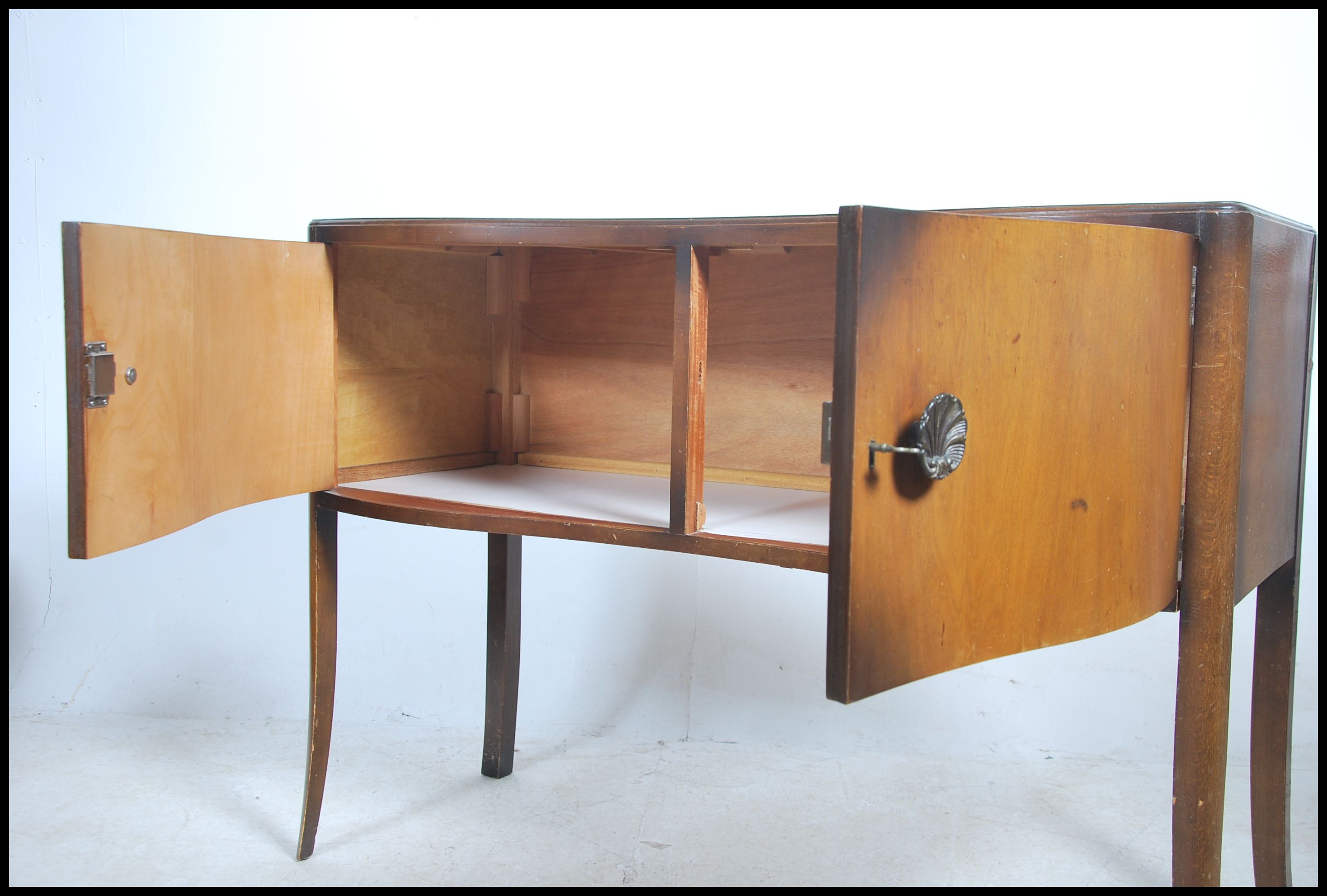 A 1950's post war Art Deco sideboard raised on ser - Image 4 of 4