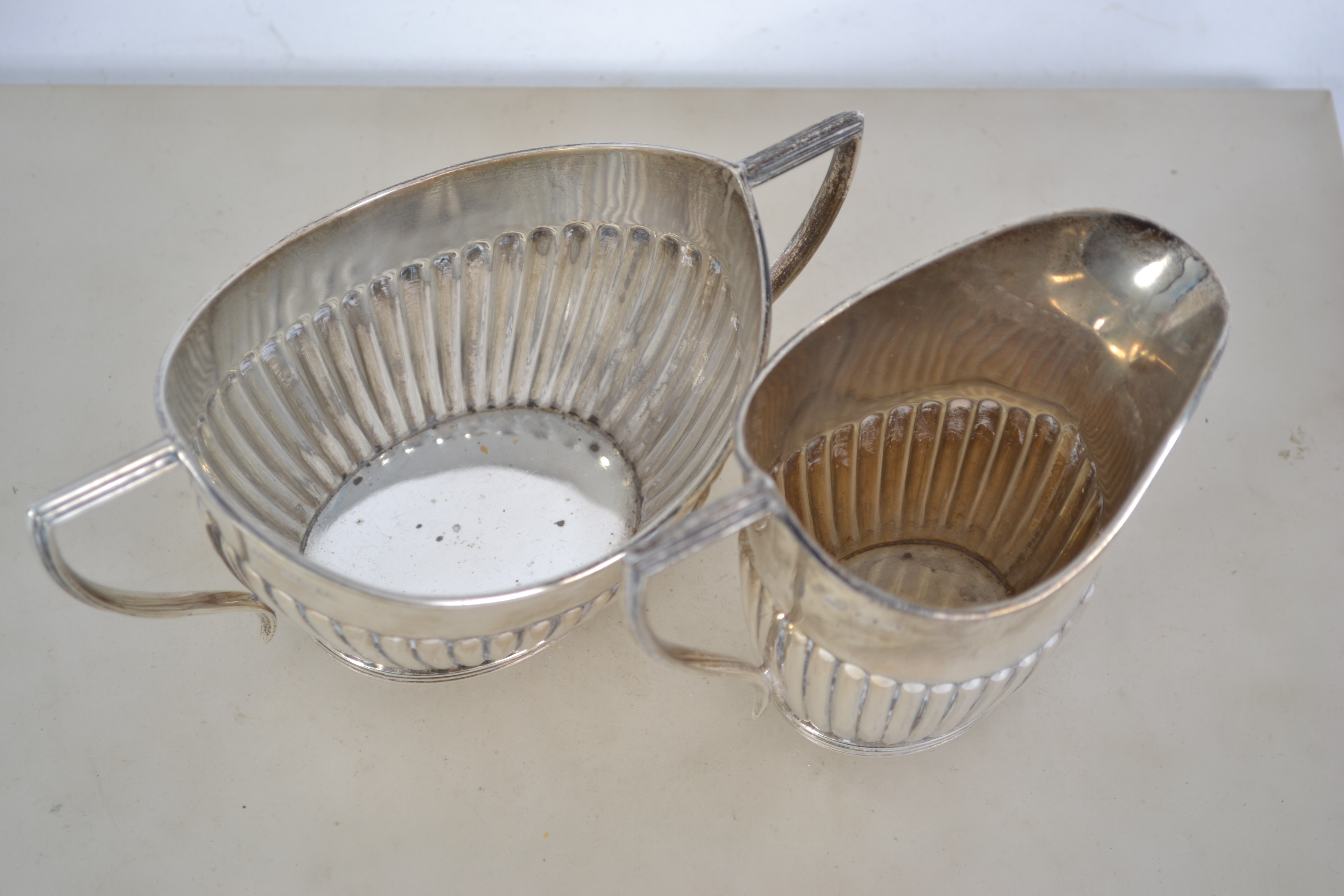 A Mappin & Webb silver hallmarked 3 piece tea set - Image 10 of 11