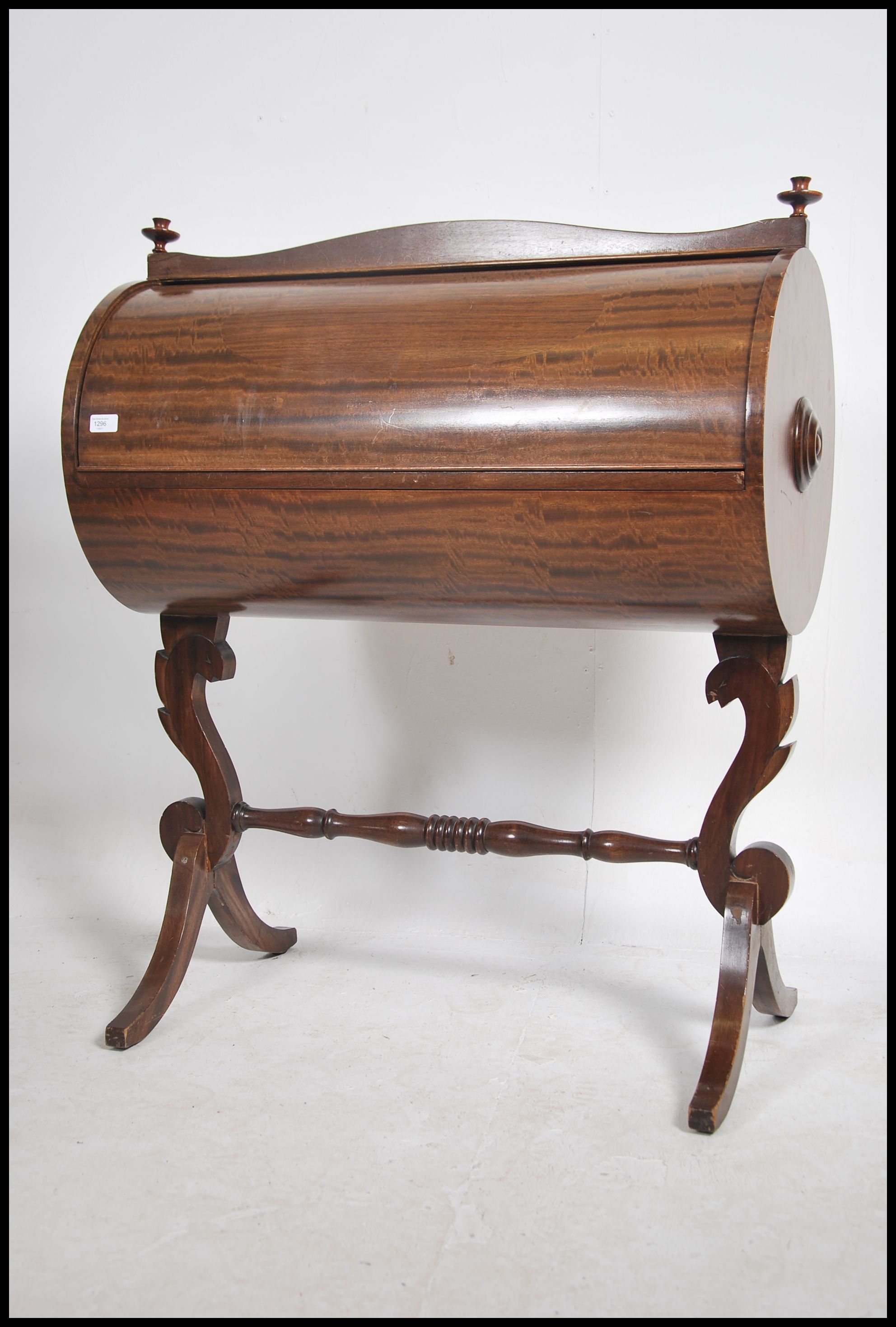 A good mahogany cylinder bureau with articulated l