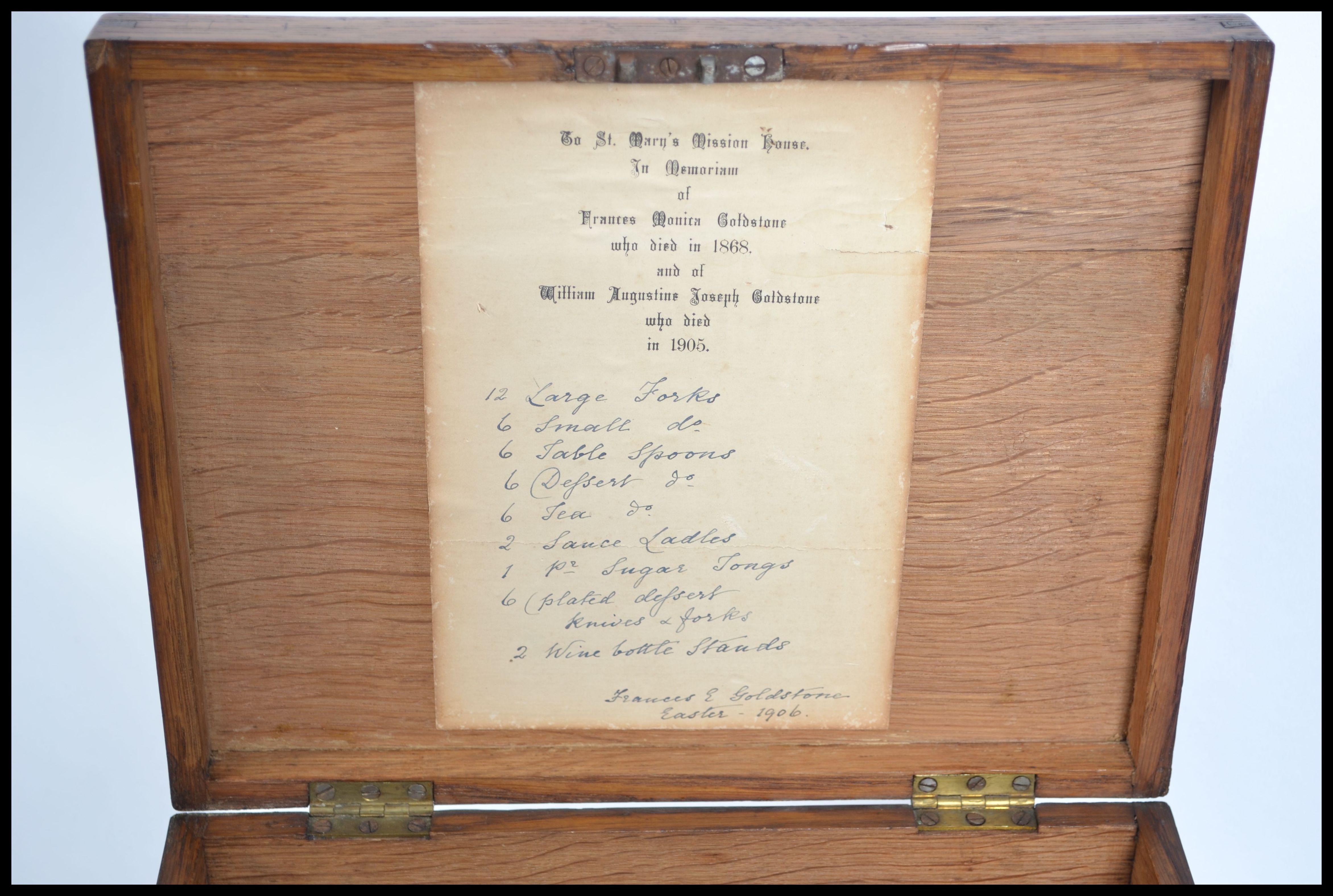 An Edwardian oak silver priests - christening box - Image 6 of 8