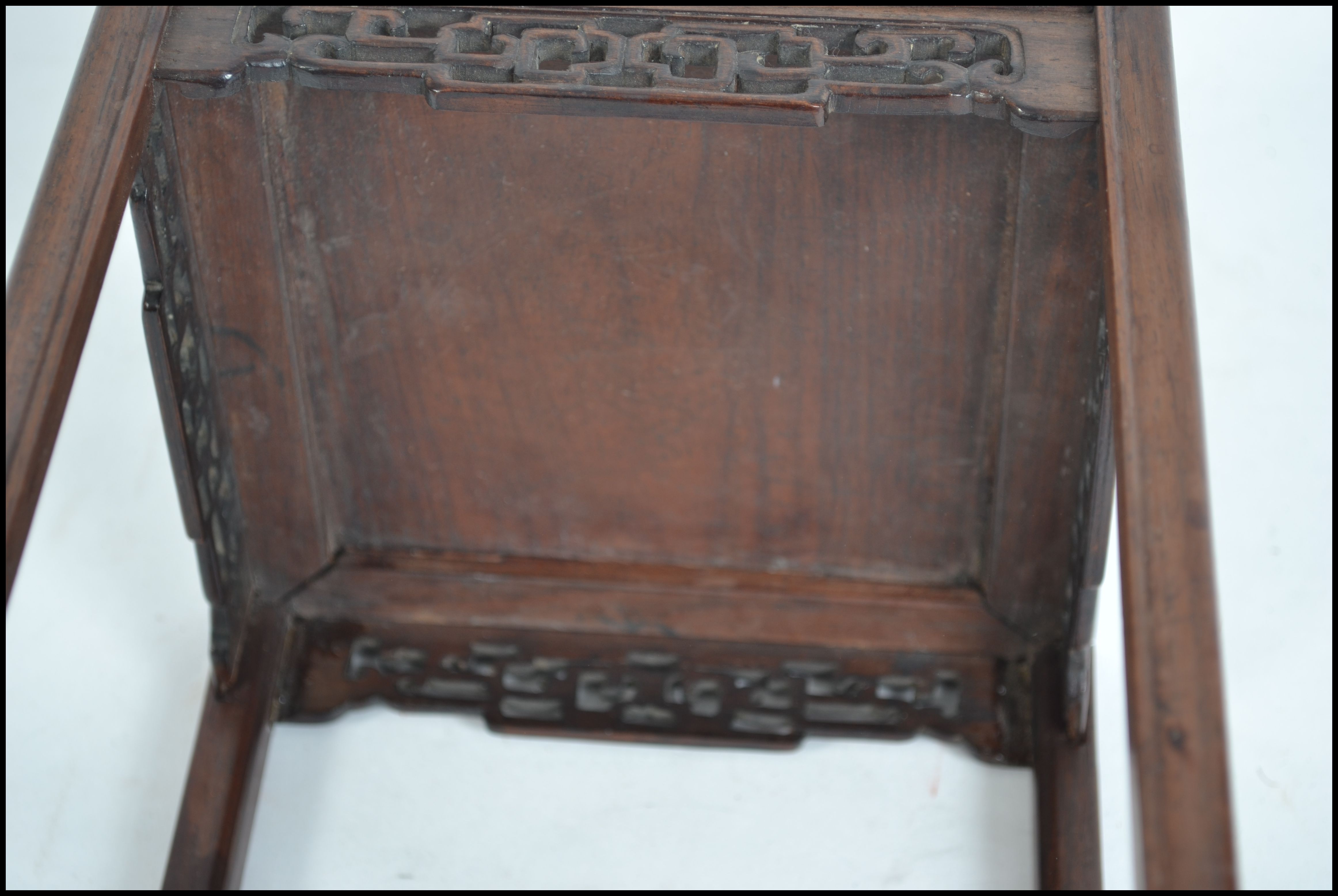 A 19th century Chinese Rosewood miniature table ha - Image 5 of 5