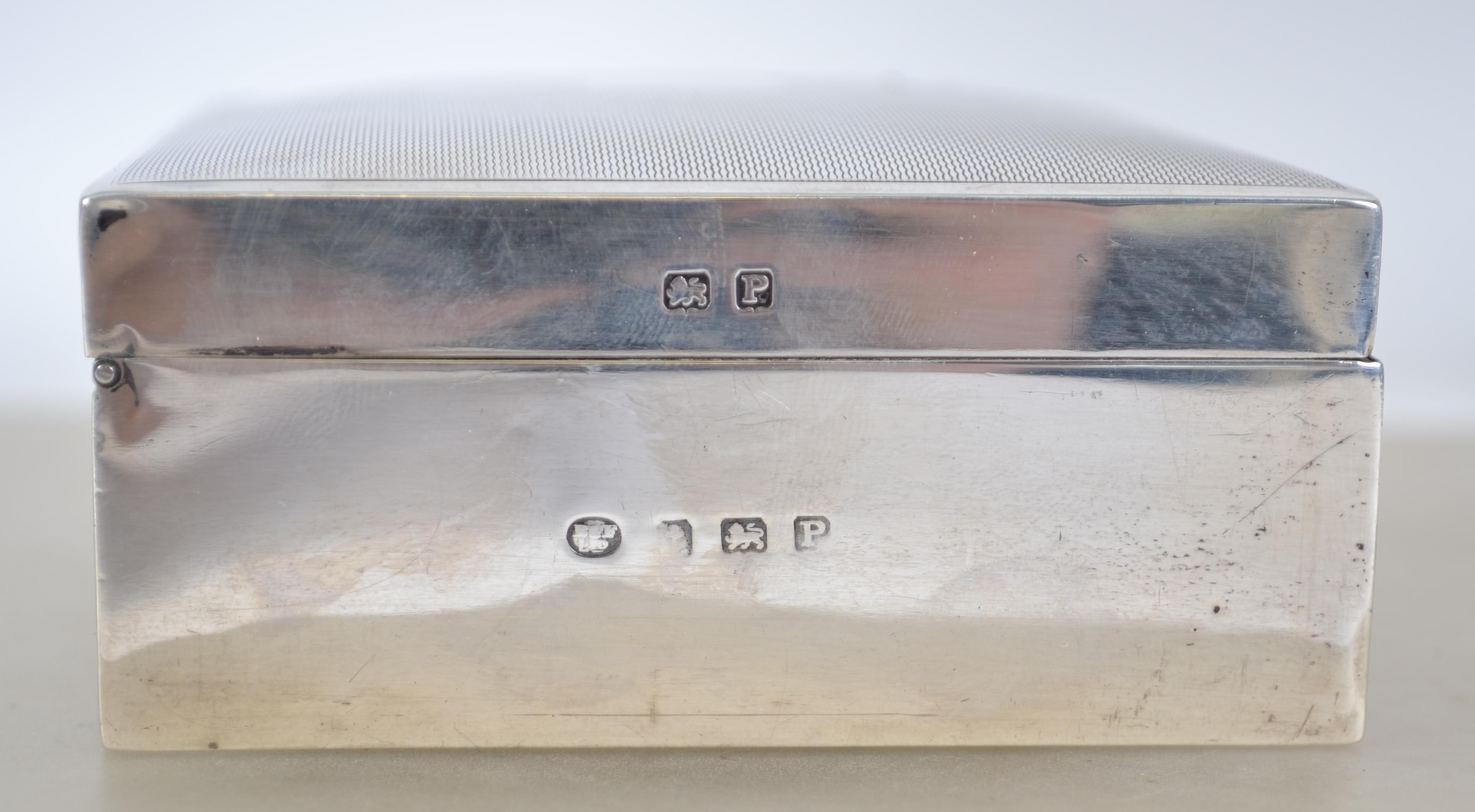 A silver hallmarked cigarette box with fitted inte - Image 2 of 6