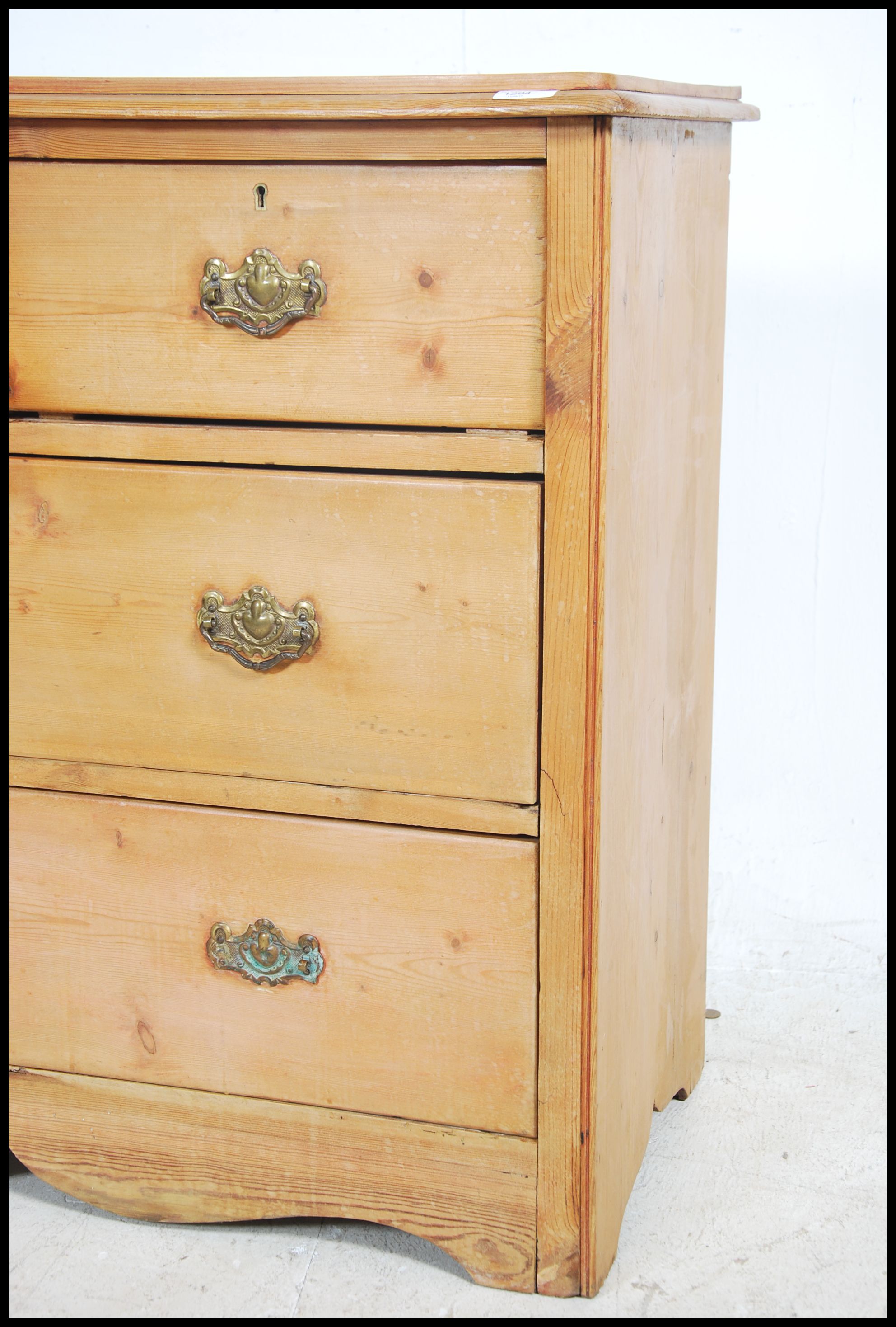 A 19th century Victorian scrubbed pine two short o - Image 4 of 4