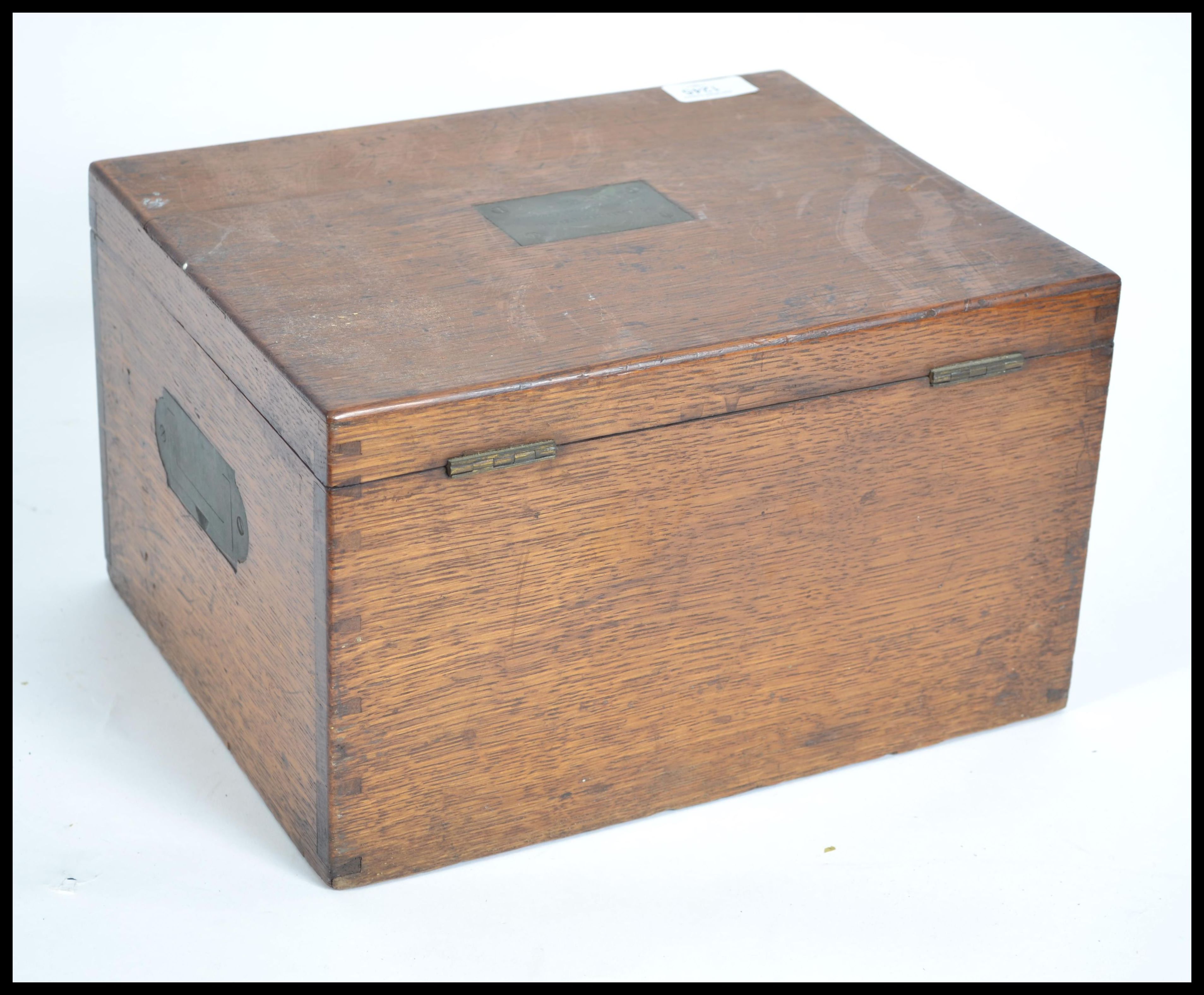 An Edwardian oak silver priests - christening box - Image 7 of 8
