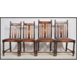A set of 4 1920's oak barleytwist dining chairs. R