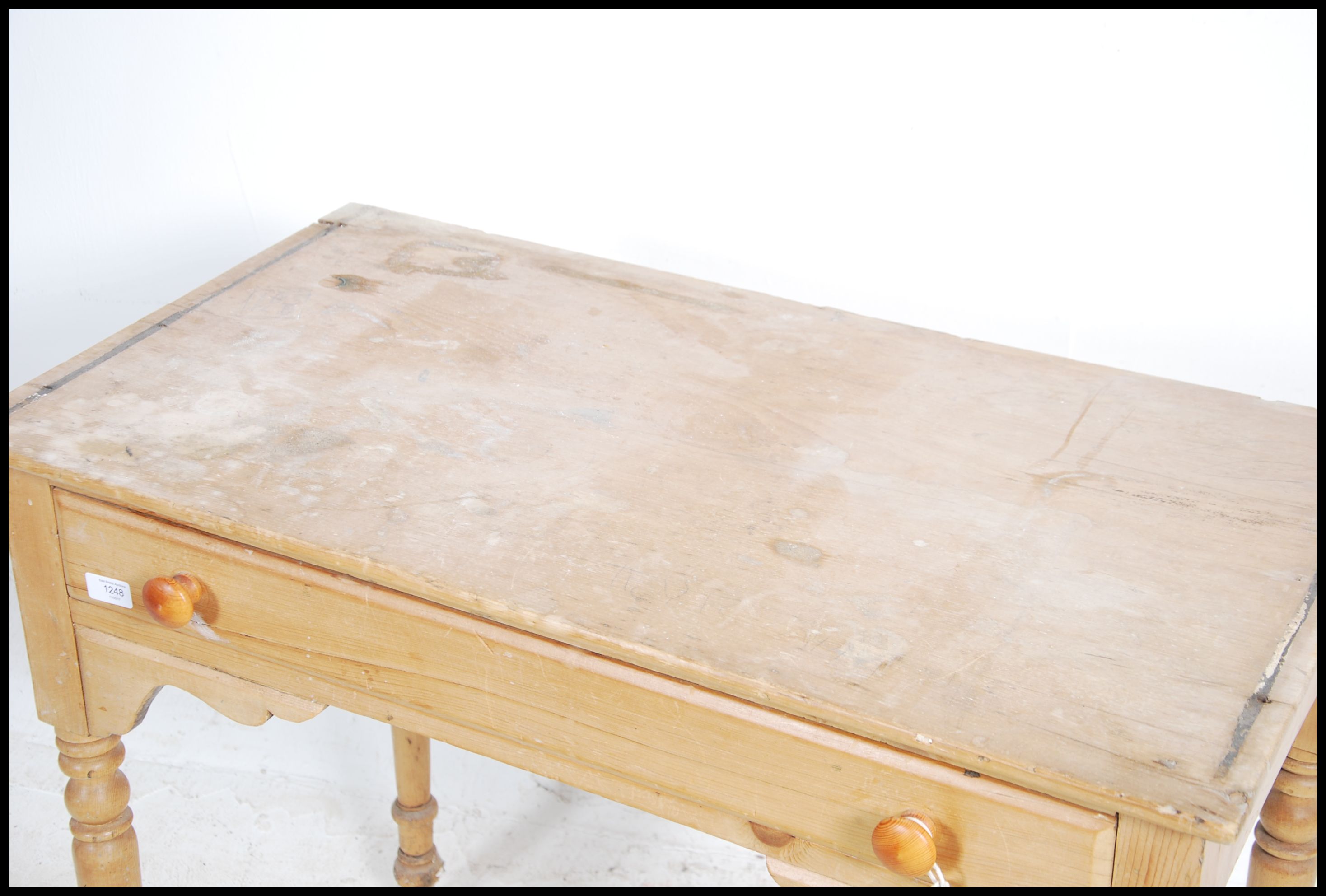 A Victorian country pine writing table being raise - Image 2 of 4