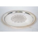 A large Egyptian silver salver / tray with palmett
