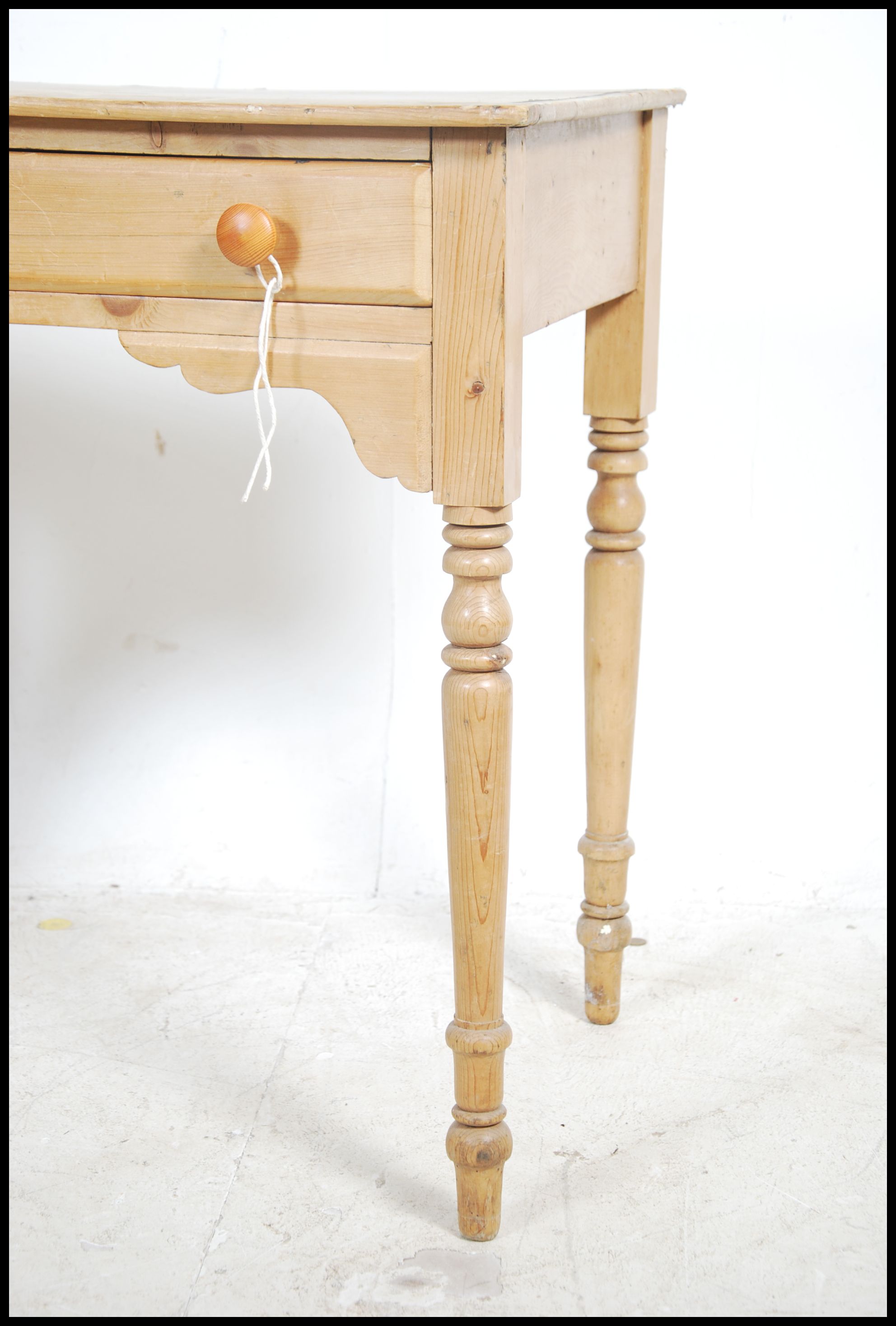 A Victorian country pine writing table being raise - Image 4 of 4