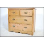 A 19th century Victorian scrubbed pine two short o
