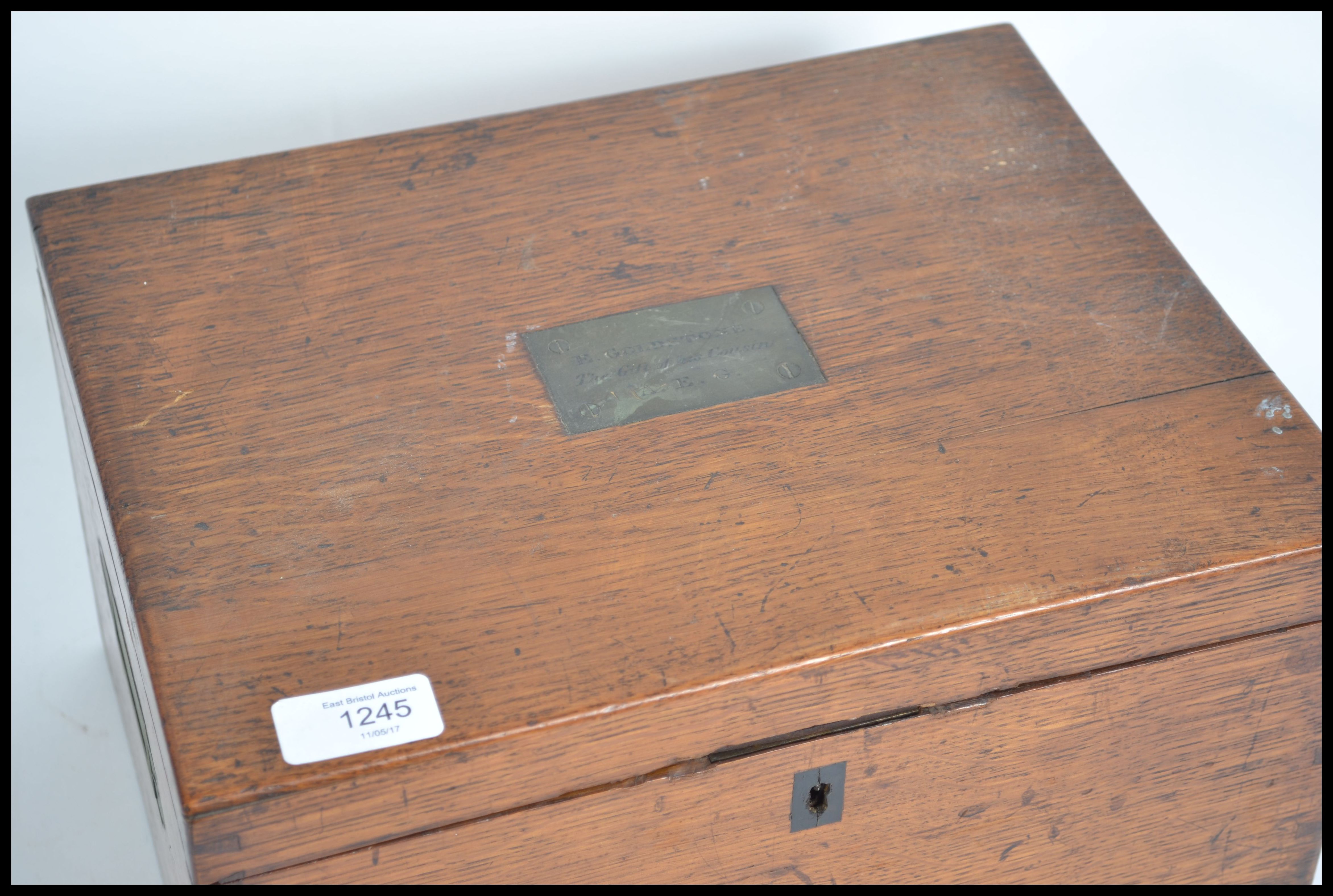 An Edwardian oak silver priests - christening box - Image 2 of 8