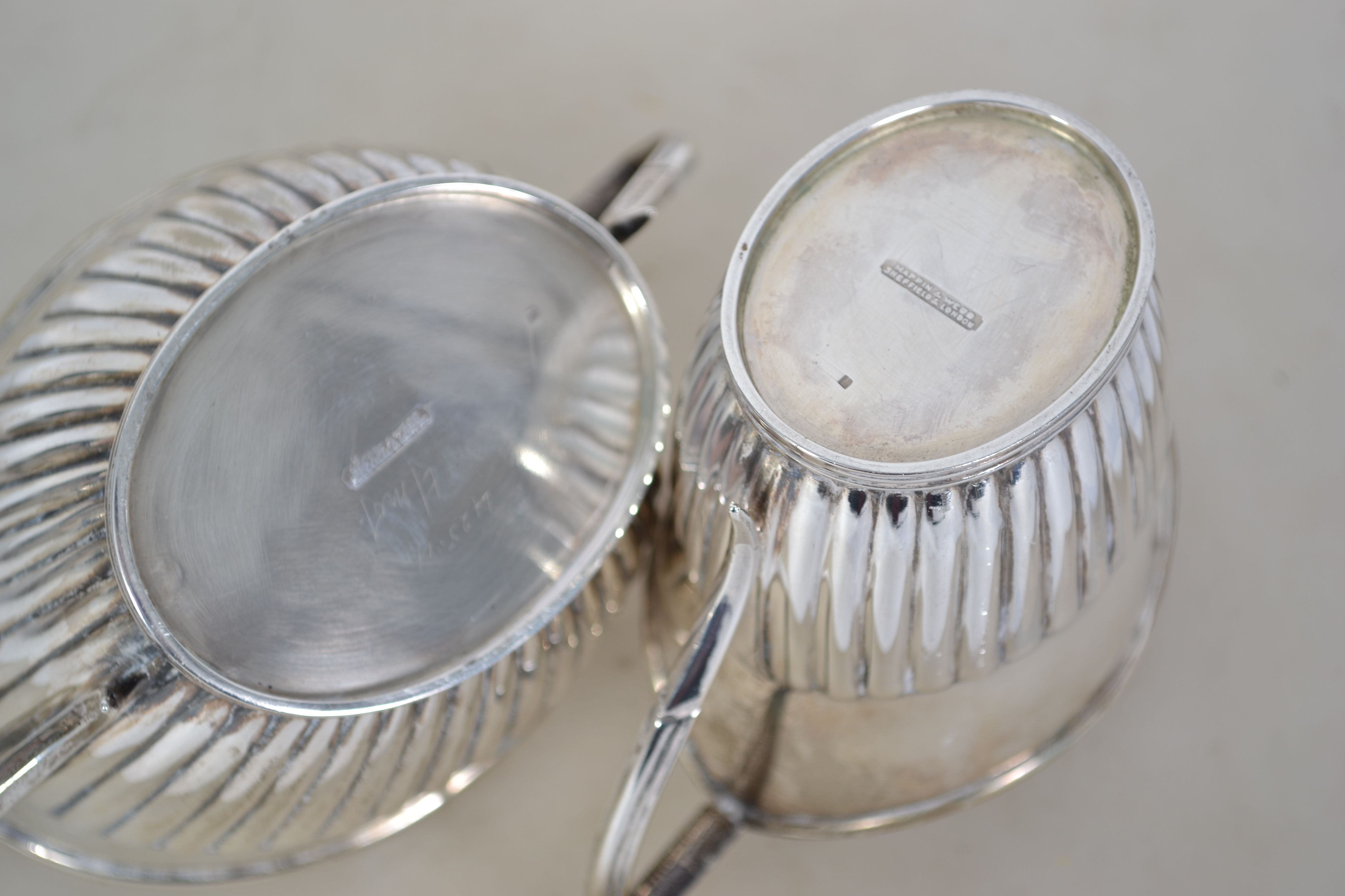 A Mappin & Webb silver hallmarked 3 piece tea set - Image 11 of 11