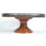 A good silver hallmarked and oak lazy susan of lar