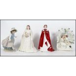 2 Royal Worcester figurines together with a Nao gi