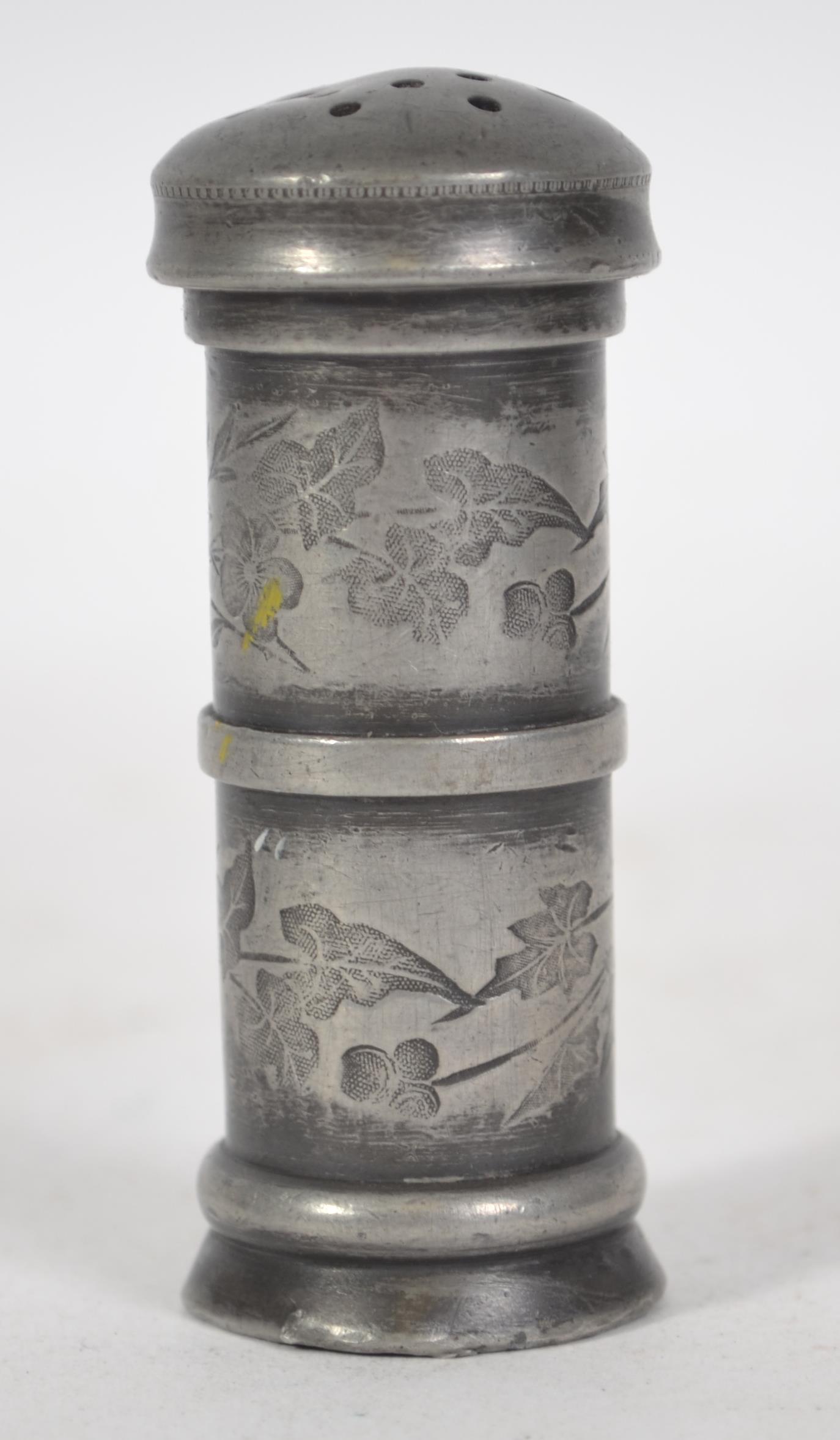 A believed 18th century pewter writing sander of c