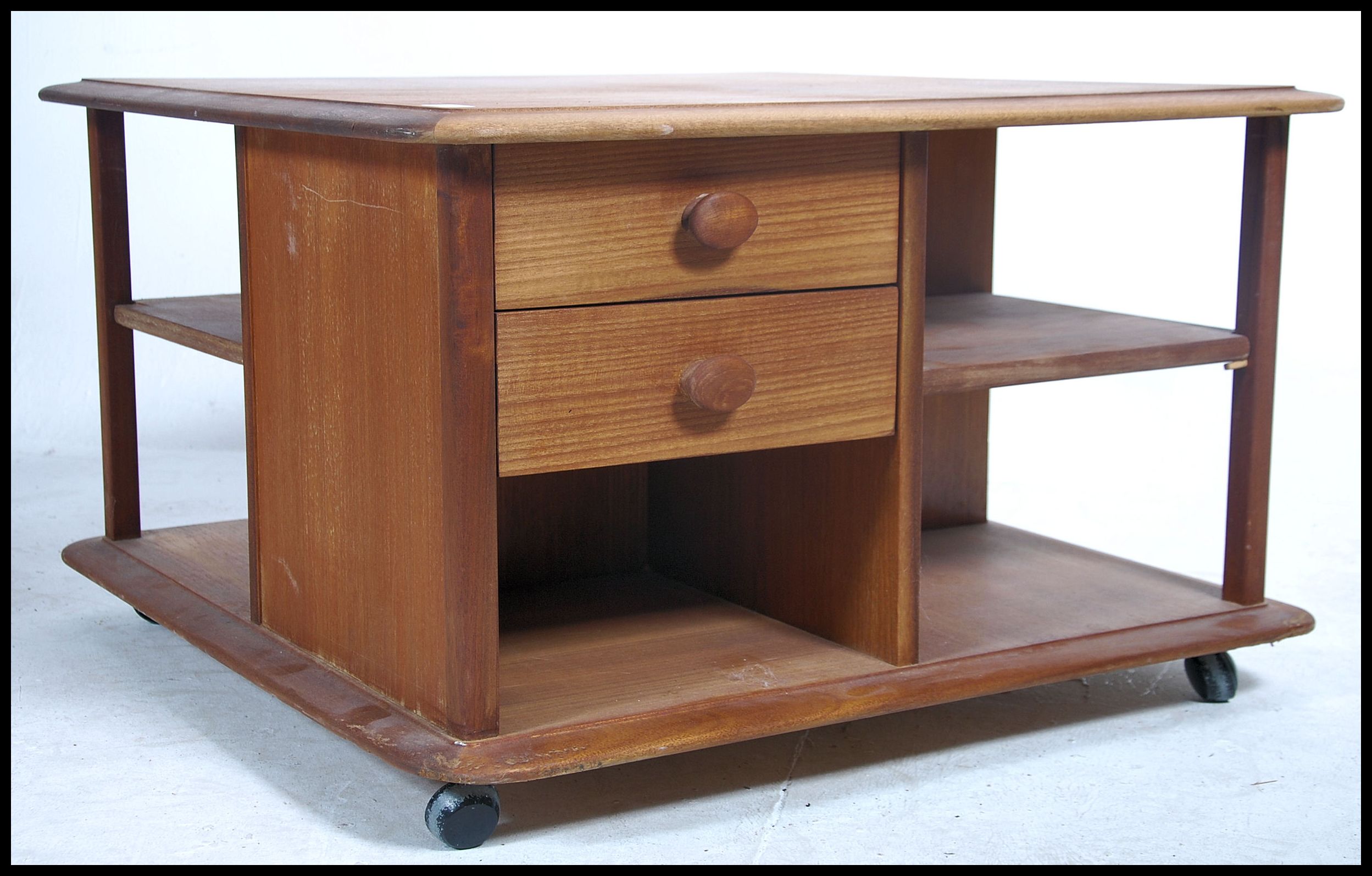 An original retro teak wood Pandora coffee table w