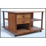 An original retro teak wood Pandora coffee table w