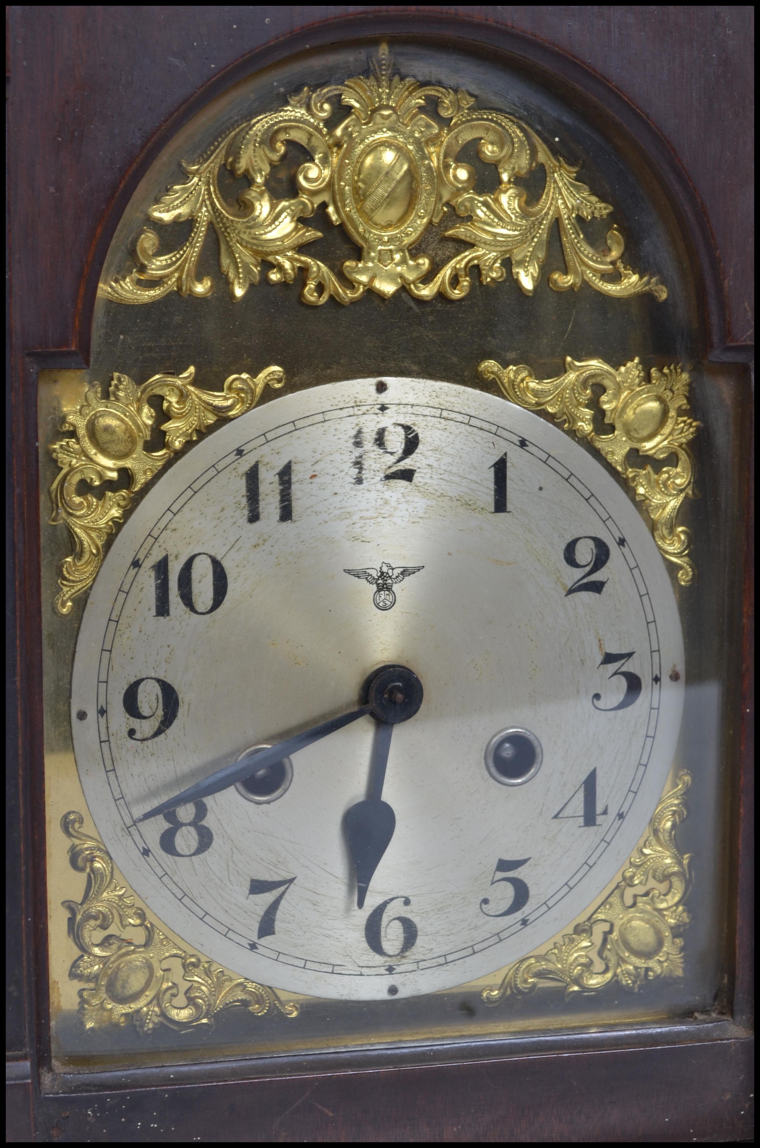 An early 20th century Edwardian English cased bracket clock having a German FMS 8 day movement - Image 2 of 7
