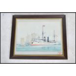 P. Whittock -  20th century a pair of framed and glazed water colour paintings of tall ships  at