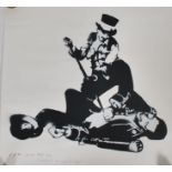 Sharleen Hunt; a black and white stencil on paper