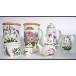 A collection of Portmeirion Botanic Garden ceramics to include kitchen canisters, large and small