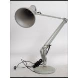 A retro 1970's grey Herbert Terry anglepoise Industrial desk lamp having pendant shade and