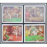 A collection of four 20th century framed and glazed after Arthur Sarnoff comical picture prints of