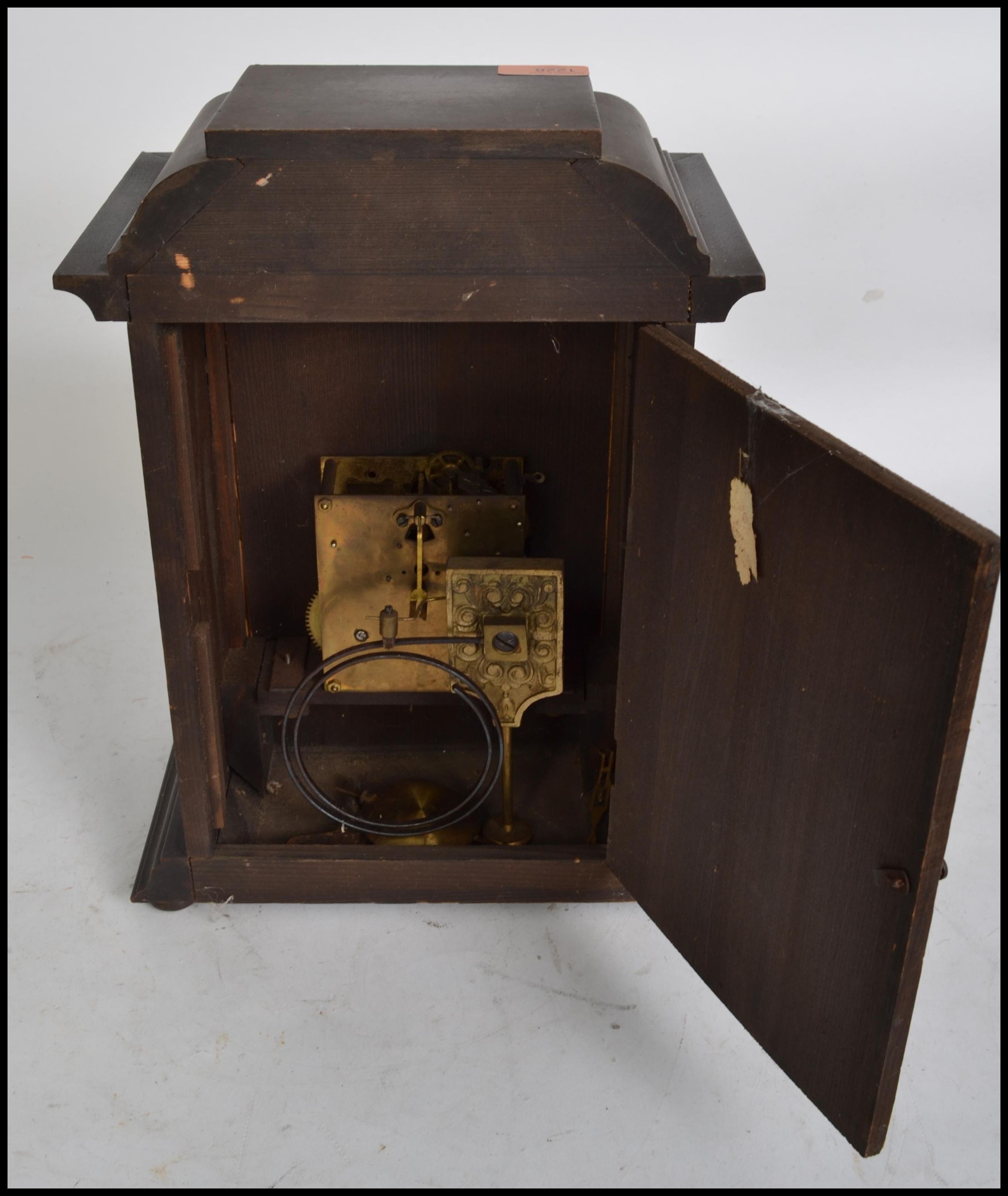 An early 20th century Edwardian English cased bracket clock having a German FMS 8 day movement - Image 6 of 7