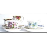 A Royal Albert Old Country Roses tennis set together with Royal Albert cup and saucers in Forget