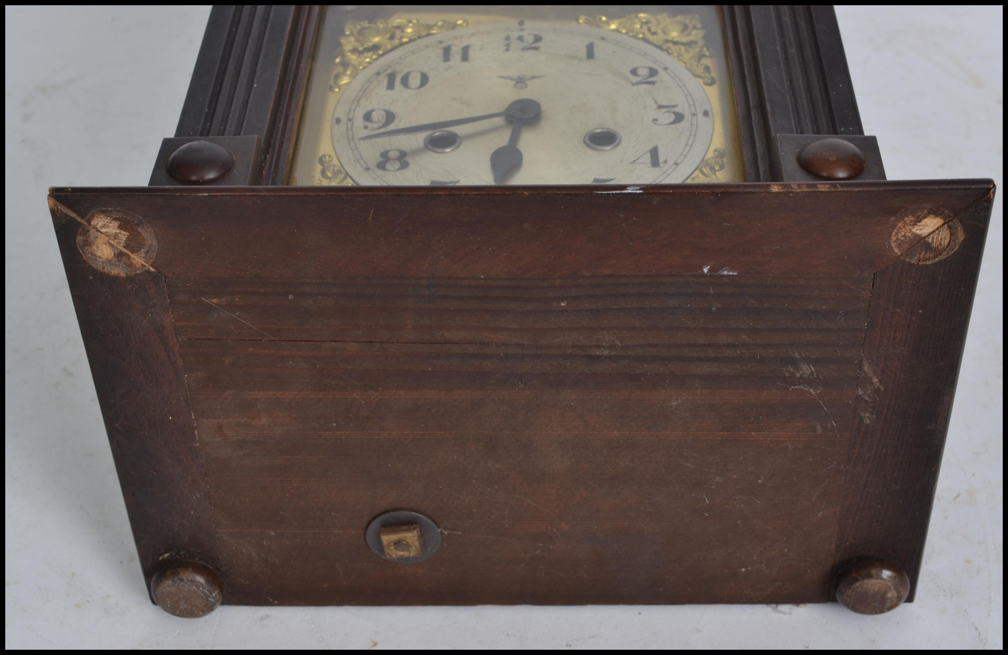 An early 20th century Edwardian English cased bracket clock having a German FMS 8 day movement - Image 5 of 7